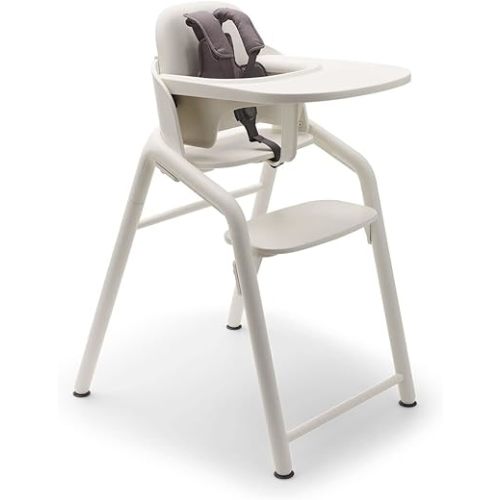 Bugaboo Giraffe Wooden Baby High Chair, Adjustable in 1 Second, Easy to Clean, Safe and Ergonomic Highchair, Suitable from Birth in Combination with Newborn Set (Sold Separately), White