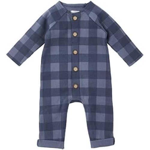 Mud Pie baby-boys Waffle Check BodysuitMud Pie Baby Boy Waffle Check Bodysuit, Blue, 12-18 Months