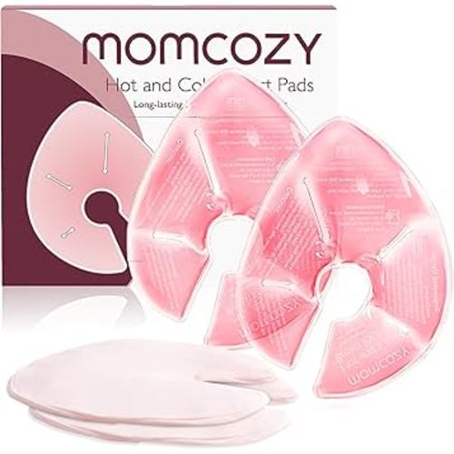 Momcozy Larger Breast Therapy Packs, Hot and Cold Breast Pads with 2 Soft Covers, Breastfeeding Essentials, 2 Pack
