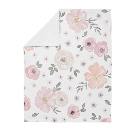 Sweet Jojo Designs Watercolor Floral Blanket & Reviews | Wayfair
