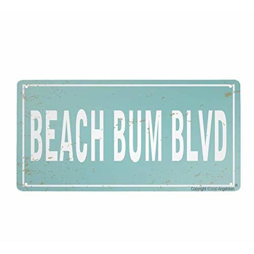 Retro Metal Sign Vintage Tin Sign Beach Bum BLVD Sign for Plaque Poster Cafe Wall Art Gift 12 X 6 INCH