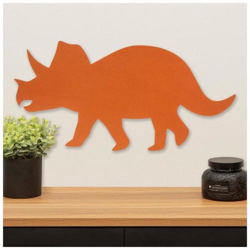 Orange Triceratops Wood Wall Decor
