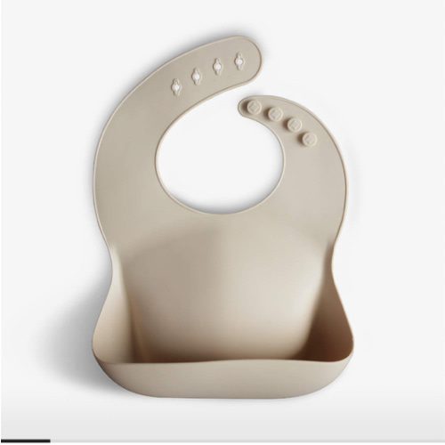 Mushie Tan Silicone Baby Bib
