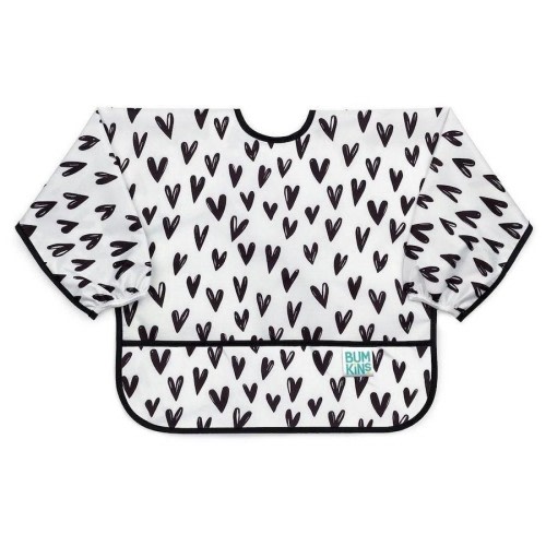 Bumkins Waterproof Sleeved Bib - Hearts