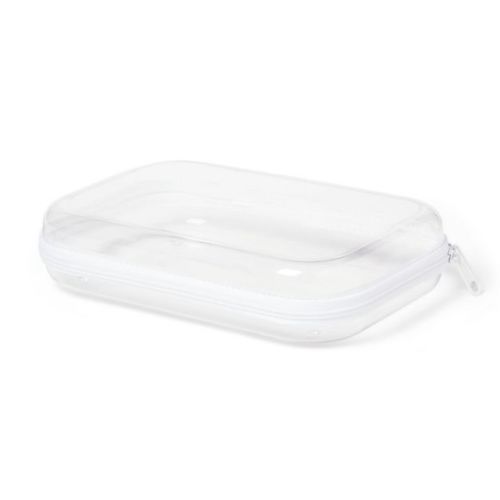 Hard Sided Zipper Pencil Case Clear - up&up™: PET Material, 8.75" Width, 6.25" Depth, 2" Height, 0.109 lbs, Zipper Closure