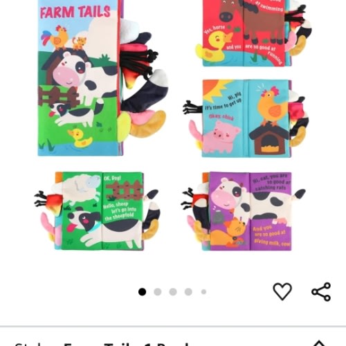 Amazon.com: beiens Baby Books Toys, Touch and Feel Crinkle Cloth Books for Babies, Infants & Toddler, Early Development Interactive Car & Stroller Soft Toys for Boys & Girls (Farm Tails-1 Book) : Toys & Games