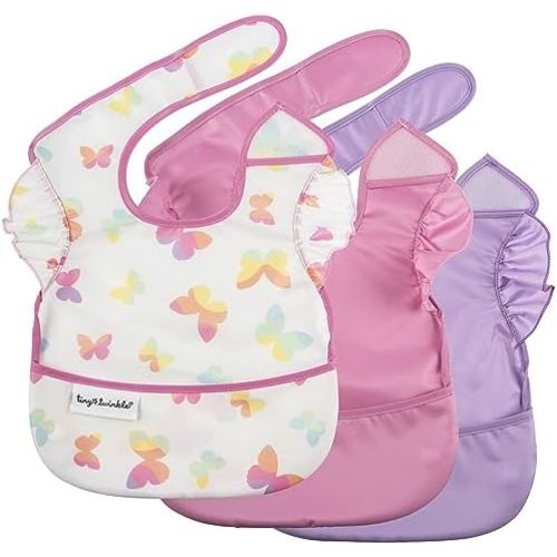 Tiny Twinkle Mess-Proof Baby Bib - Waterproof Bib for Baby Boy or Girl - PFAS, PVC, BPA, Phthalate Free - Baby Food Bibs