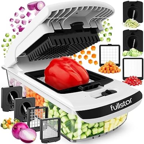 Fullstar The Original Pro Chopper - Vegetable Chopper and Spiralizer, Food Chopper with Container, Fruit Slicer, Kitchen Gadgets & Gifts, Home Essentials (4 in 1, White)