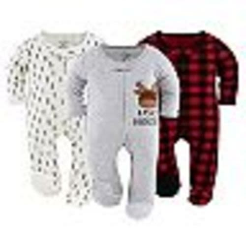 The Peanutshell Baby Sleep N Play Footed Pajamas For Boys Or Girls, 3 Pack