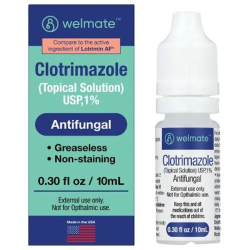 WELMATE Clotrimazole 1% Antifungal Topical Solution, 0.33 oz