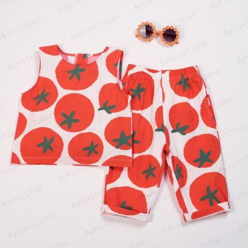 Toddler Tomato Printed Sleeveless 2-piece Set