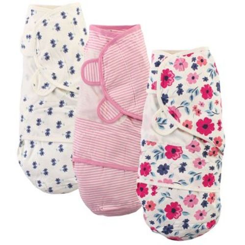 Touched By Nature Baby Girl Organic Cotton Swaddle Wraps, Garden Floral, 0-3 Months