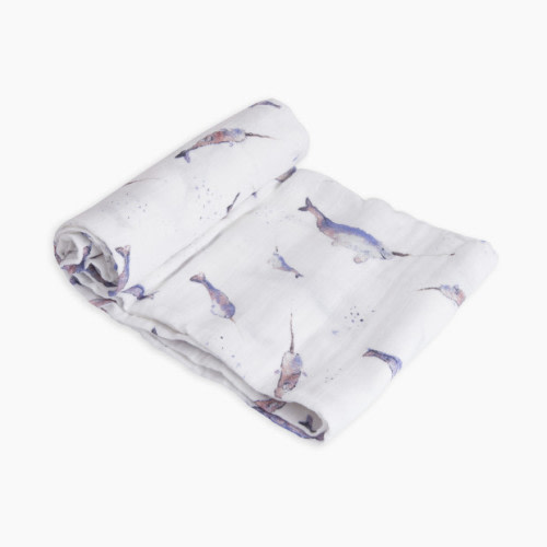 Little Unicorn Cotton Muslin Swaddle Blanket - Narwhal