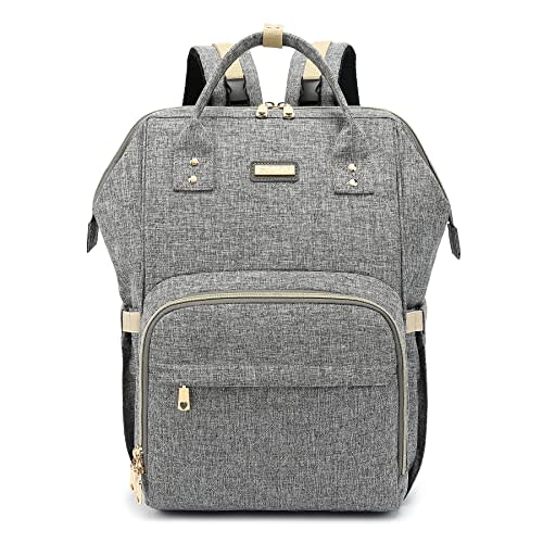 Diaper Bag Backpack, Diaper Bags for Baby Girls Boys, Baby Bags for Moms Dads, Nappy Changing Bag with Insulated Pockets,Multi-functional Waterproof Backpack with Stroller straps - Grey