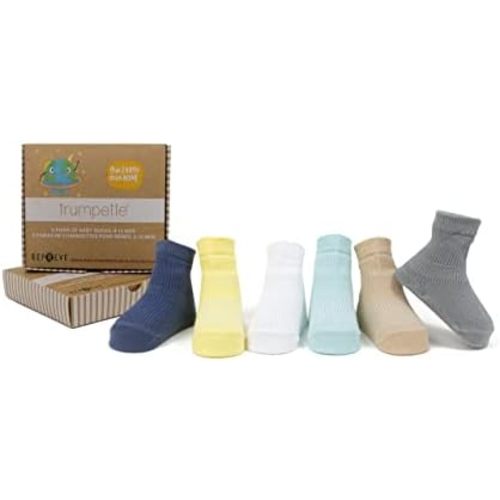 Trumpette Baby Boy/Girl Recycled Yarn, Repreve Sock Set for Everyday Wear, 6-pack Gift Set, Unisex, 0-24 Months