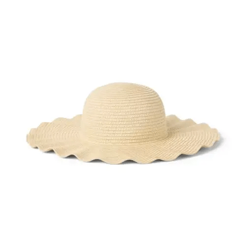 Girl Natural Straw Ruffle Sun Hat by Janie and Jack