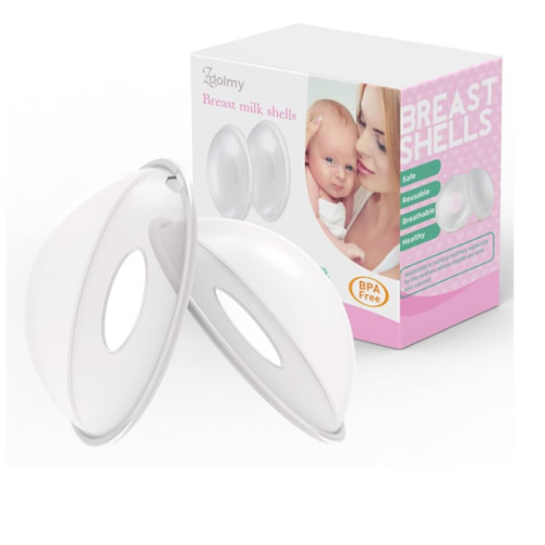 Breast Shells, Milk Saver, Nursing Cups, Nursing Moms to Ease Nipple Pain, BPA-Free and Reusable, Collect Breast Milk Leak (Pack of 2)