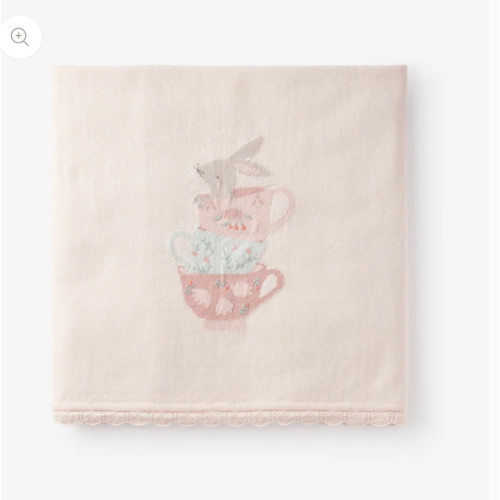 Tea Party Cotton Knit Blanket