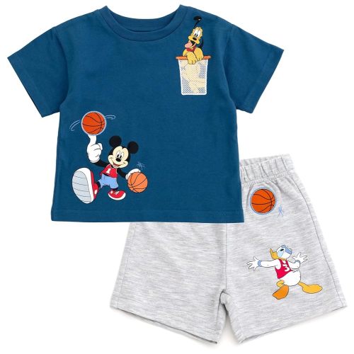 Disney T-Shirt and Shorts Outfit Set Newborn to Little Kid Sizes (0-3 Months - 5)