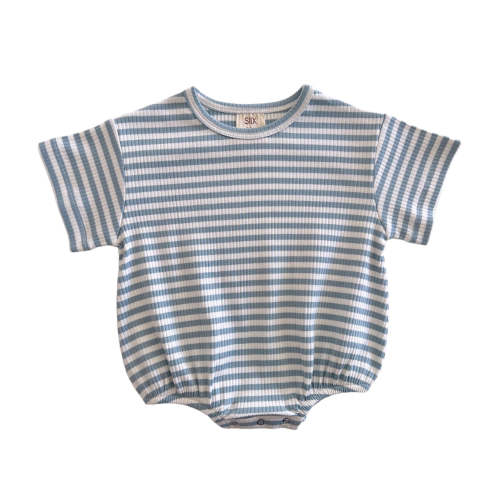 Dusty Blue Stripe / Organic Ribbed T-Shirt Bubble – SIIX COLLECTION