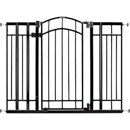 Summer Infant Multi-Use Decorative Extra Tall Walk-Thru Baby Gate, Fits Openings 28.5-48 Inch (Pack of 1), Black Metal, for Doorways and Stairways, 36' Tall Baby and Pet Gate, Black, One Size