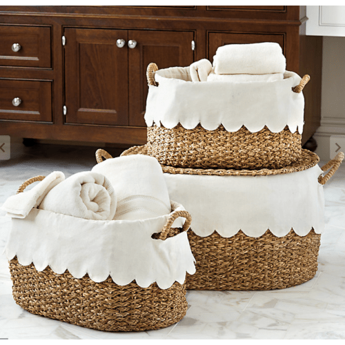 BW Wicker Stacking Storage Baskets