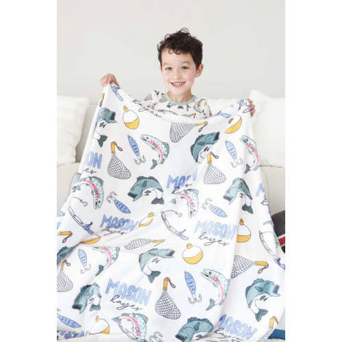 Catch of the Day Personalized Kids Blanket