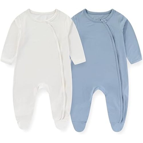Unisex Rayon Made from Bamboo Solid Baby Boy Girl Footies Romper Infant Jumpsuit Comfort New born Outfit