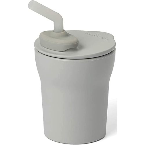 Miniware 1-2-3 Sip! Training Cup for Baby Toddler Self Feeding & Development, Tiny Cup Perfect for Baby Led Weaning, Non Drip Lid, Dishwasher Safe (Dove Grey + Dove Grey)