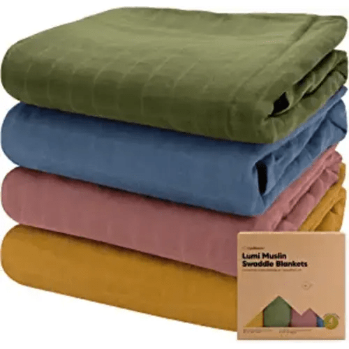 4-Pack Muslin Swaddle Blankets for Baby Boys, Girls - Organic Baby Blankets for Girl, Boy, Baby Swaddle Blanket Unisex, Receiving Blankets, Swaddles for Newborns, Newborn Baby Essentials (Corals)