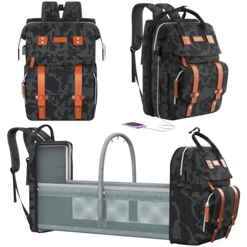Diaper Bag Backpack with Changing Station, Large Diaper Bag, Multifunctional Diaper Bag, Baby Bag, Baby Shower Gifts, Camo