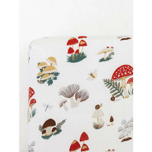 Mushroom Muslin Crib Sheet