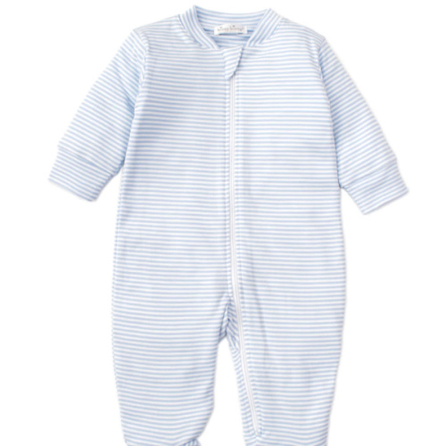 Simple Stripes Blue Pajama Zip Footie