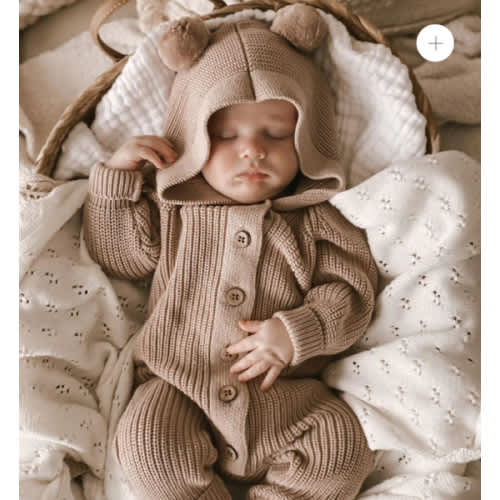 Little B's Classic Hoodie Jumpsuit - Cacao