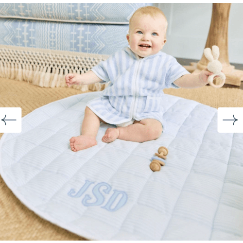 Tummy Time Mat Light Blue Stripe Mat