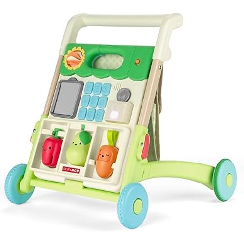 Skip Hop Baby Walker 5-in-1 Sit to Stand Convertible Light Up Walker with 50+ Activities for Developmental Play, Songs and Sounds 3 Adjustable Handle Heights and Speed Control Switch Farmstand Age 6m+