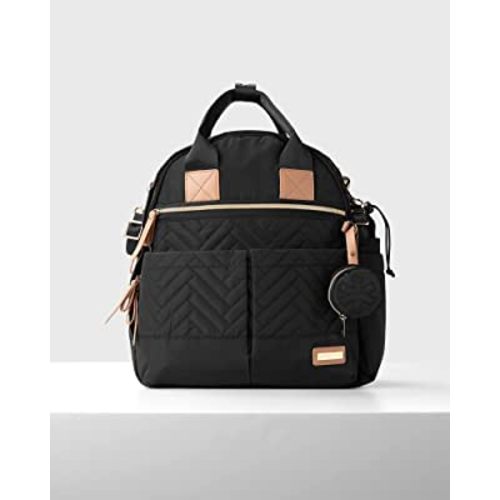 Skip Hop Diaper Bag Backpack: Suite 6-in-1 Diaper Backpack Set, Multi-Function Baby Travel Bag with Changing Pad, Stroller Straps, Bottle Bag and Pacifier Pocket, Black