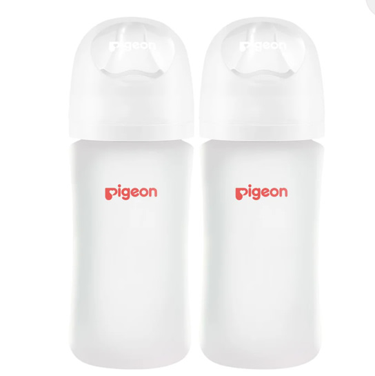8oz Silicone Coated Glass Baby Bottle, Wide Neck 8 Oz (Pack of 2)