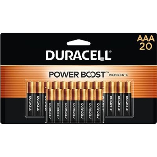Duracell Coppertop AAA Batteries with Power Boost Ingredients, 20 Count Pack Triple A Battery with Long-lasting Power, Alkaline AAA Battery for Household and Office Devices