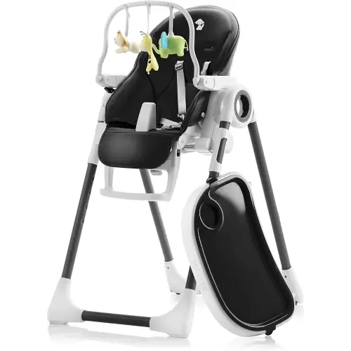 Baby High Chair Adjustable to 7 Different Heights - Foldable High Chairs for Babies and Toddlers - Silla para Comer de Bebe - Black