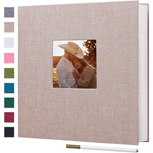 Finksy Large Photo Album Self Adhesive - Beige, 40 pgs, 11"x10.6"