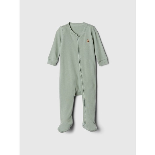 Baby Ribbed Two-Way Zip One-Piece