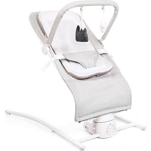 Baby Delight Alpine Wave Deluxe Portable Bouncer | Automated Motion Baby Bouncer | Infants 0 – 6 Months | Driftwood Grey