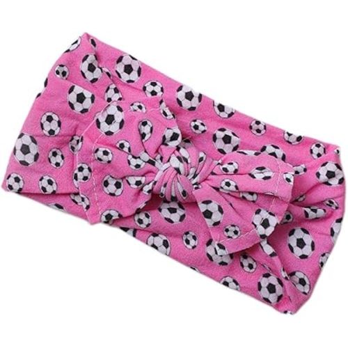 Baby Girls Soccer Headband Turban Infant Football Hairband Bowknot Newborn Soccer Bow Headwarp BTB10 (A3)