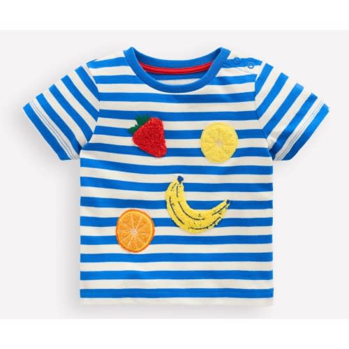 Logo Interest T-Shirt-Blue Stripe Fruit
