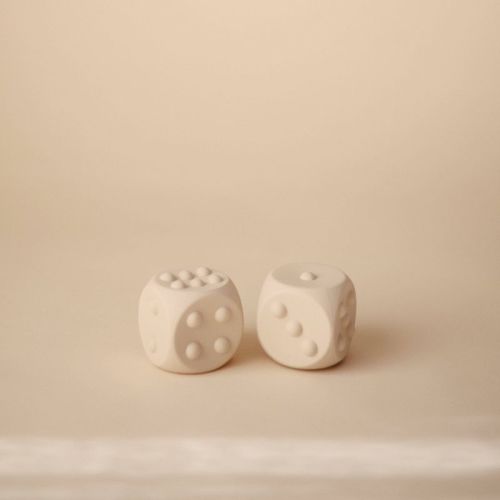 Mushie Dice Press Toy - Sage Sand - 2pk