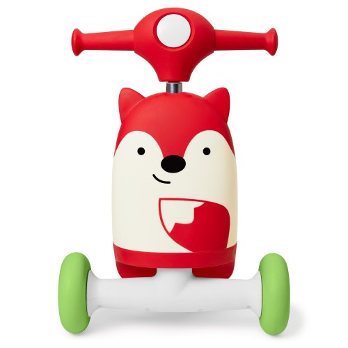 Skip Hop Toddler Toy 3-in-1 Baby Activity Push Walker & Ride On Scooter Toy, Fox