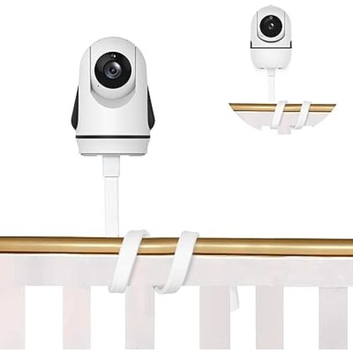 HelloBaby Flexible Baby Camera Mount Monitor Stand Baby Monitor Holder Attaches to Crib Cot Shelves or Furniture (White)(Baby Monitor not Included)