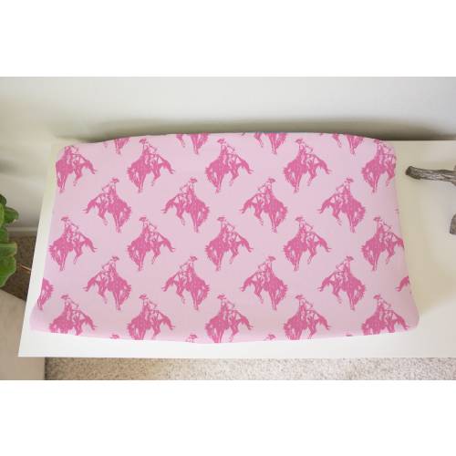 Retro Cowgirl Diaper Changing Pad Cover, Cowgirl Baby Gift, Pink Western Nursery Set, Saddle Bronc Rider Nursery Bedding, Pink Bucking Horse