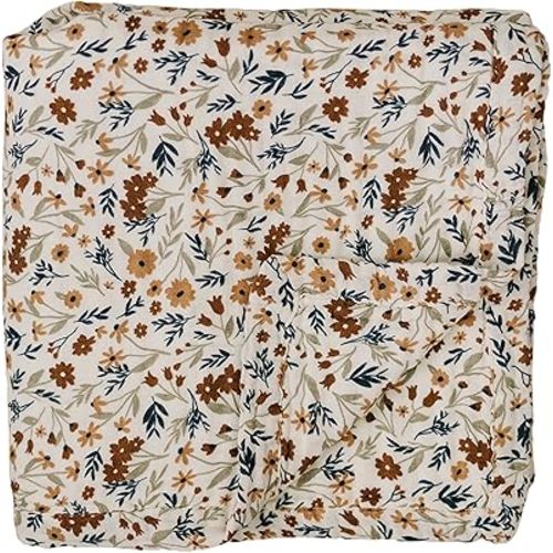 Mebie Baby Muslin Quilt, Harvest Floral - 100% Cotton Baby Blanket for Girls & Boys, Newborns to Toddler, Soft Swaddle Blanket, 47"x47"